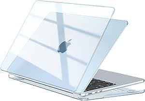EooCoo Case Compatible for New MacBook Air 13.6 inch M5 M4 M3 M2 2026 2025-2022 Release,A3449 A3240 A3113 A2681 [Official Sky Blue Match][Logo-Clear],Air 13 Plastic Hard Shell Cover-Crystal Sky Blue