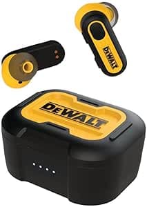 Dewalt Bluetooth Jobsite Pro-X1 True Wireless Earbuds with Charging Case In-Ear Smart Sensor