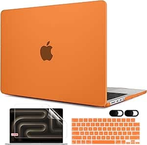 MEEgoodo Case for MacBook Pro 14 inch 2025 2024 2023 2021(M5/M4/M3/M2/M1), Case Fit Model A3434/A3112/A3401/A3185/A2918/A2992/A2779/A2442 Pro/Max, Orange