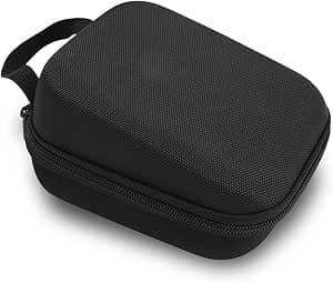 Hard Shell Travel Case - Portable Organizer with Handle, Mesh Pouch & Shockproof Lining for Small Essentials (Black with Grey Interior)