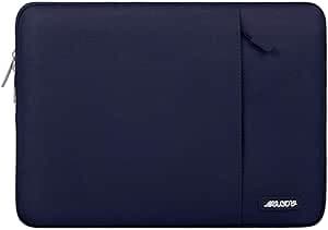 MOSISO Laptop Sleeve Bag Compatible with MacBook Air 13 inch M3 M2 M1 2018-2024 / Pro 13 inch M2 M1 2016-2024, Polyester Vertical Case with Pocket, Navy Blue