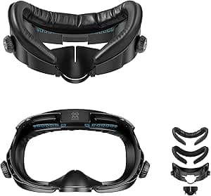 AMVR FC4 Upgraded Face Cover Pad Facial Interface Compatible with Meta/Oculus Quest 3 Accessories, with Knob Adjustable, with PU Face Cushion and Breathable Ice Silk Cotton(Better for Halo Head Strap)