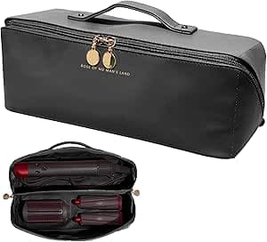 Travel Storage Bag suitable for Dyson Airwrap Styler/shark flexstyle, Portable Handheld Travel Case, Double Compartments Organizer Bag with Large Opening, Waterproof Hair Dryer Carrying Case,