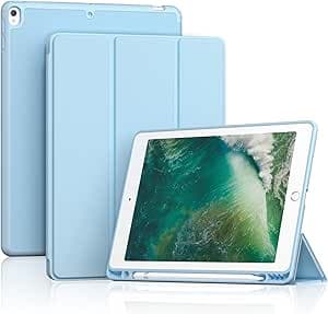 ProCase Smart Case for 10.5” iPad Air 3rd Generation 2019 / iPad Pro 2017, Slim Stand Cover with Pencil Holder Soft TPU Back for Air 3 -Skyblue