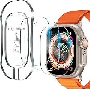 3Pcs Tempered Glass Screen, for Apple Watch Ultra (49mm), HD Clarity Anti-Scratch Bubble Free Film