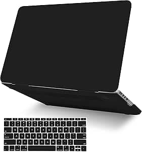 KECC Compatible with MacBook Pro 13 inch Case 2020-2024 with Touch Bar M2 A2338 M1 A2289 A2251 Protective Plastic Hard Shell Keyboard Cover (Matte Black)