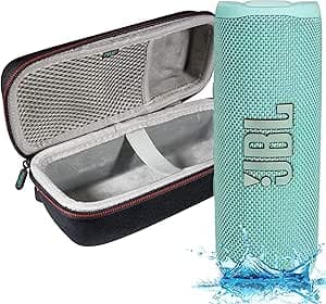 JBL Flip 6 - Waterproof Portable Bluetooth Speaker, Powerful Sound and deep bass, IPX7 Waterproof, 12 Hours of Playtime with Megen Hardshell Case - Teal